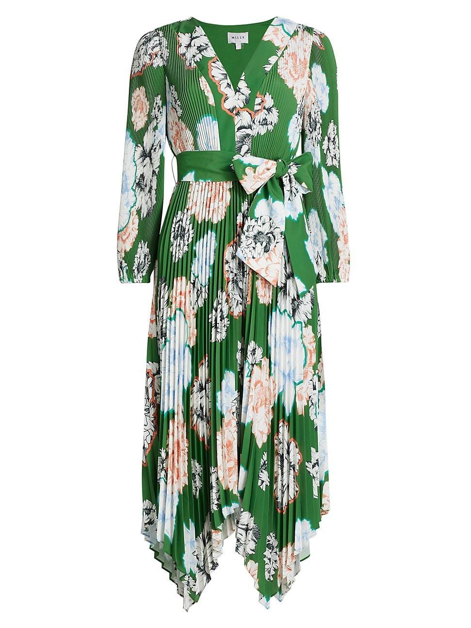 Womens Liora Floral Pleated Midi-Dress Product Image