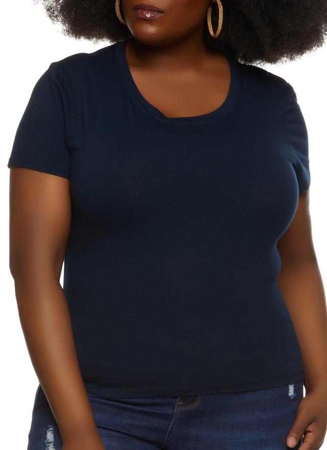 Womens Plus Size Basic Crew Neck T Shirt Product Image