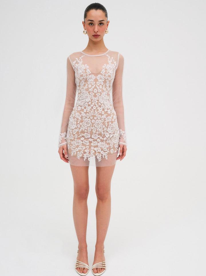 Luau Mini Dress — White Product Image