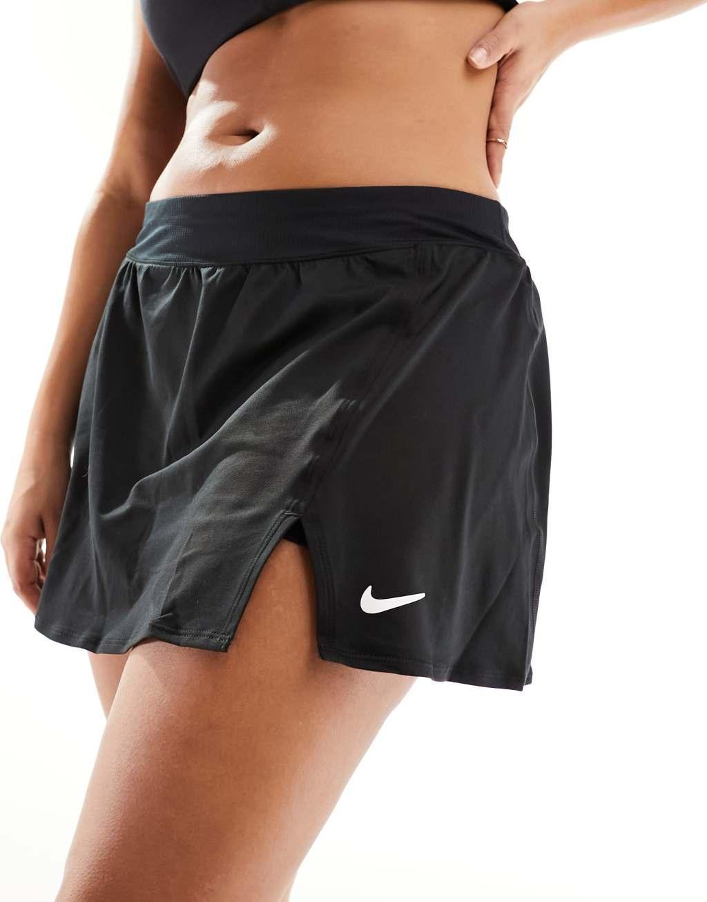 Nike Tennis Dri-FIT Plus Victory skirt in black Product Image