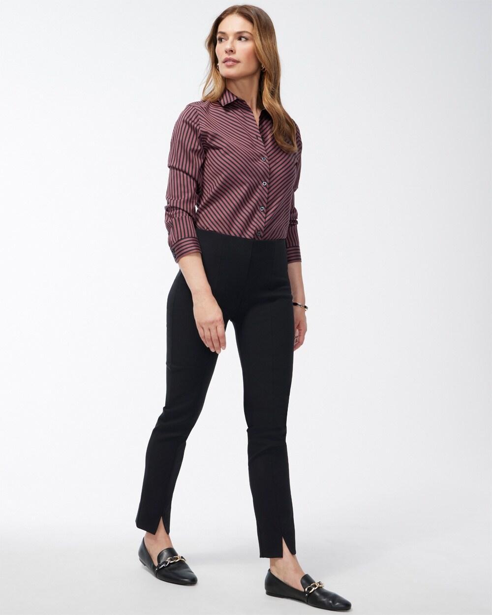 Bi-Stretch Front Seam Slit Ankle Pants Product Image