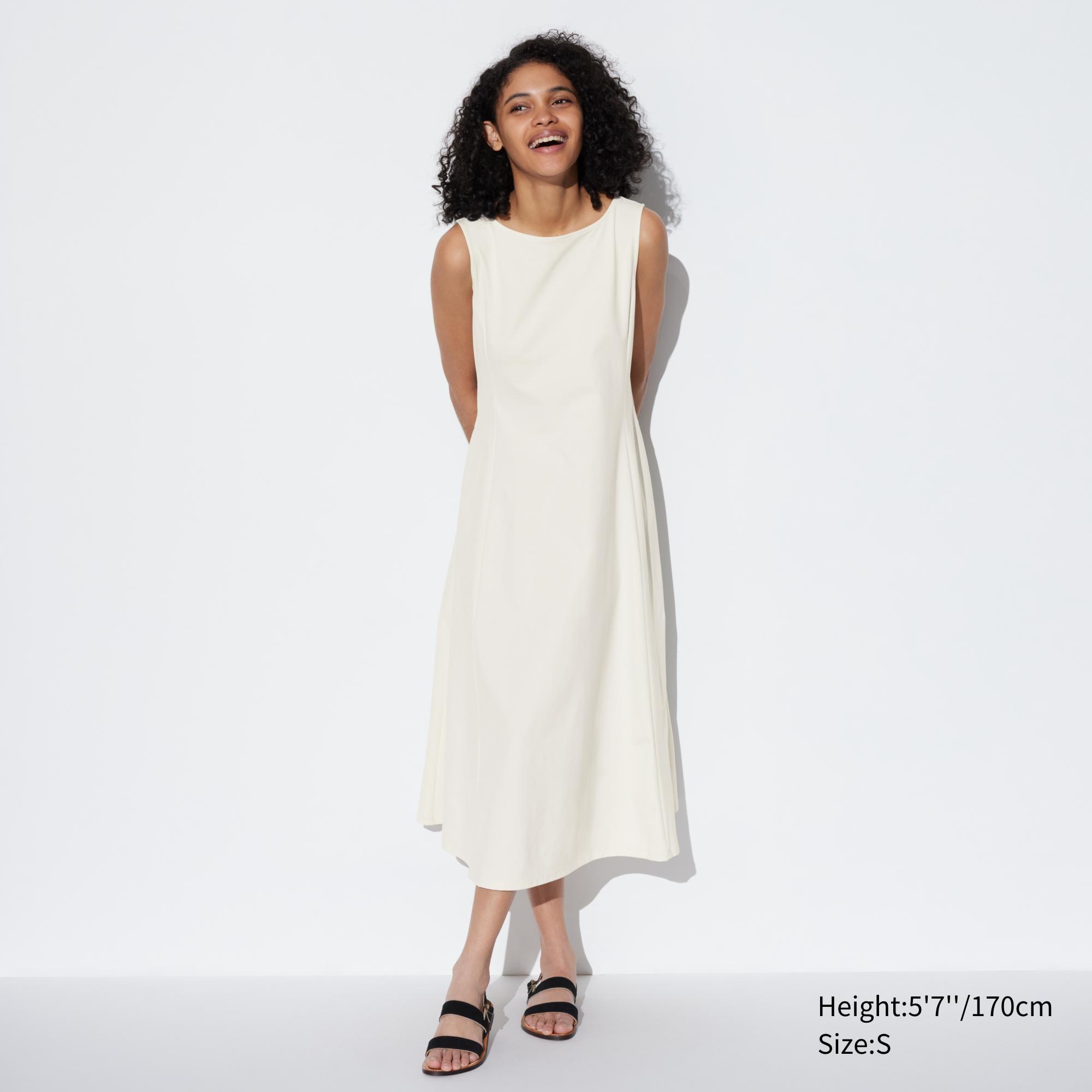 Womens Ultra Stretch Airism Sleeveless Dress with Quick-Drying Off White Small UNIQLO US Product Image