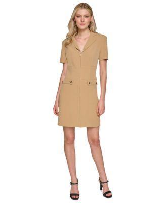 Women's Zip-Front Crepe Sheath Dress Product Image