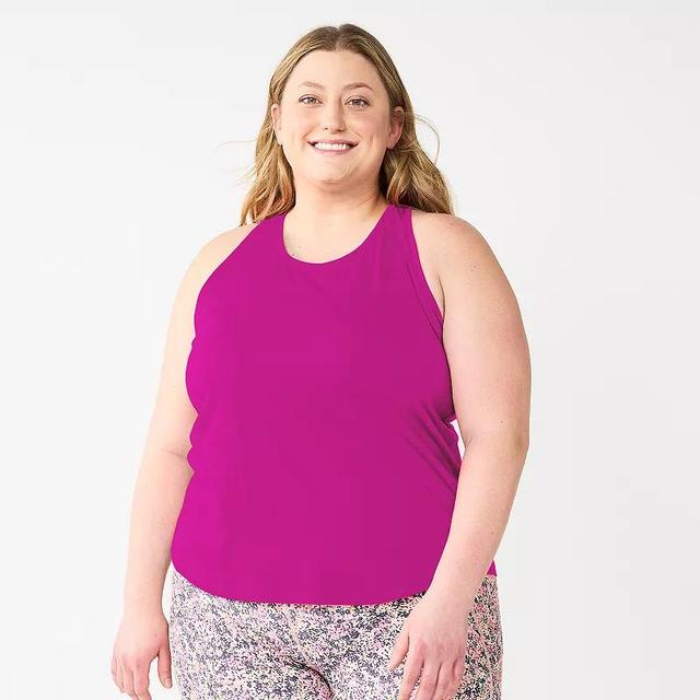 Plus Size Tek Gear Burnout Racerback Tank Top, Womens Pink Grigio Product Image