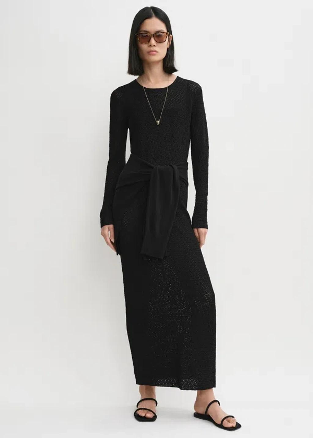 Long-sleeve Maxi Dress In Black product image