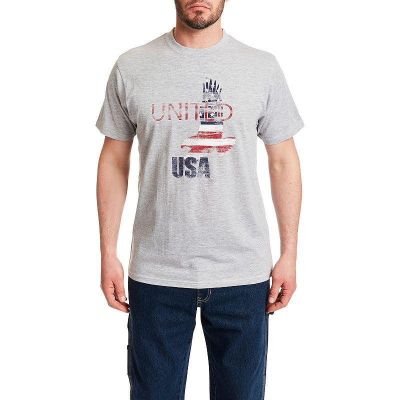 Mens Smiths Workwear Patriotic Tee Grey Gray 419 Product Image