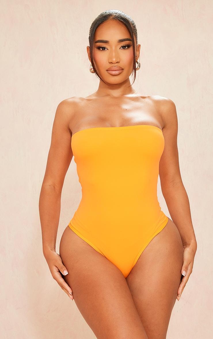 Shape Bright Orange Sculpted Bandeau Bodysuit Product Image