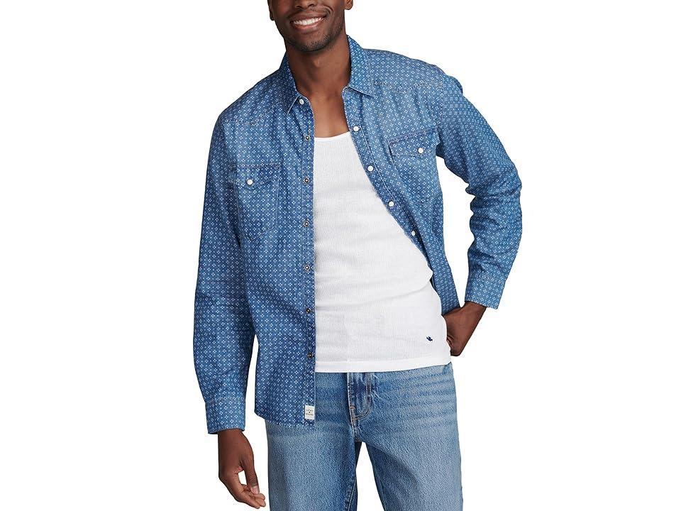 Lucky Brand Printed Indigo Western Long Sleeve Shirt - Mens Clothing Outerwear Shirt Jackets Product Image