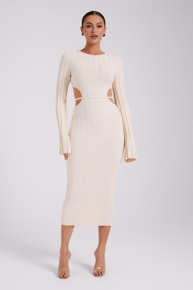 Elodie Knit Midi Dress - Cream Product Image