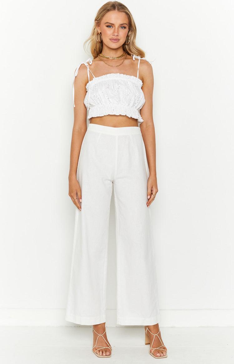 Emerie White Crop Top Product Image