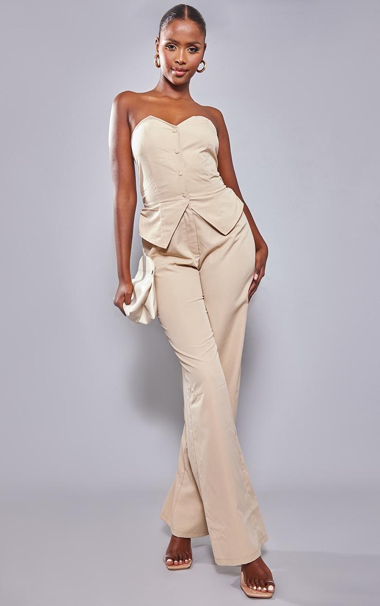 Stone Bandeau Vest Wide Leg Jumpsuit Product Image