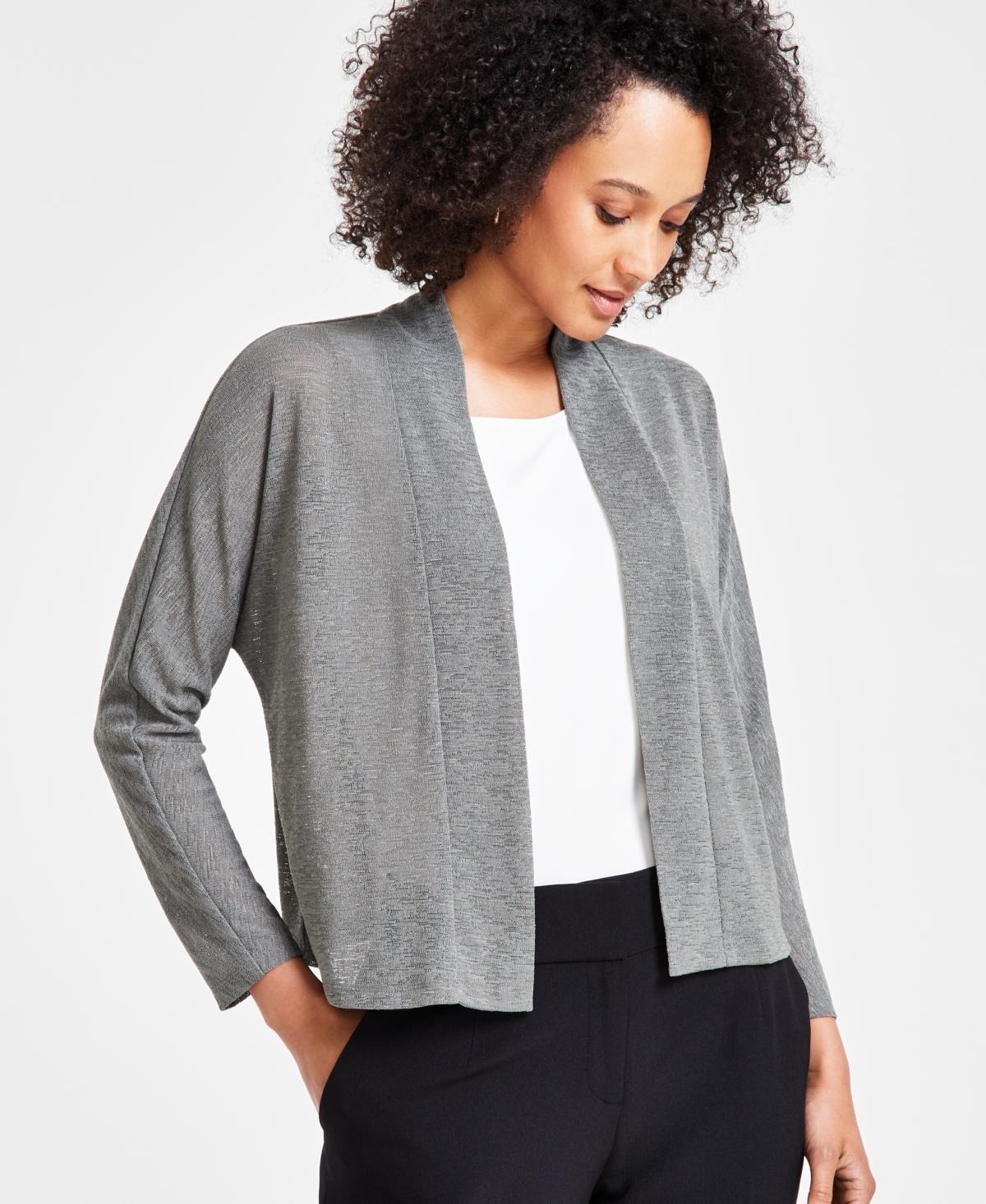 Kasper Womens Collarless Open-Front Dolman-Sleeve Jacket Product Image