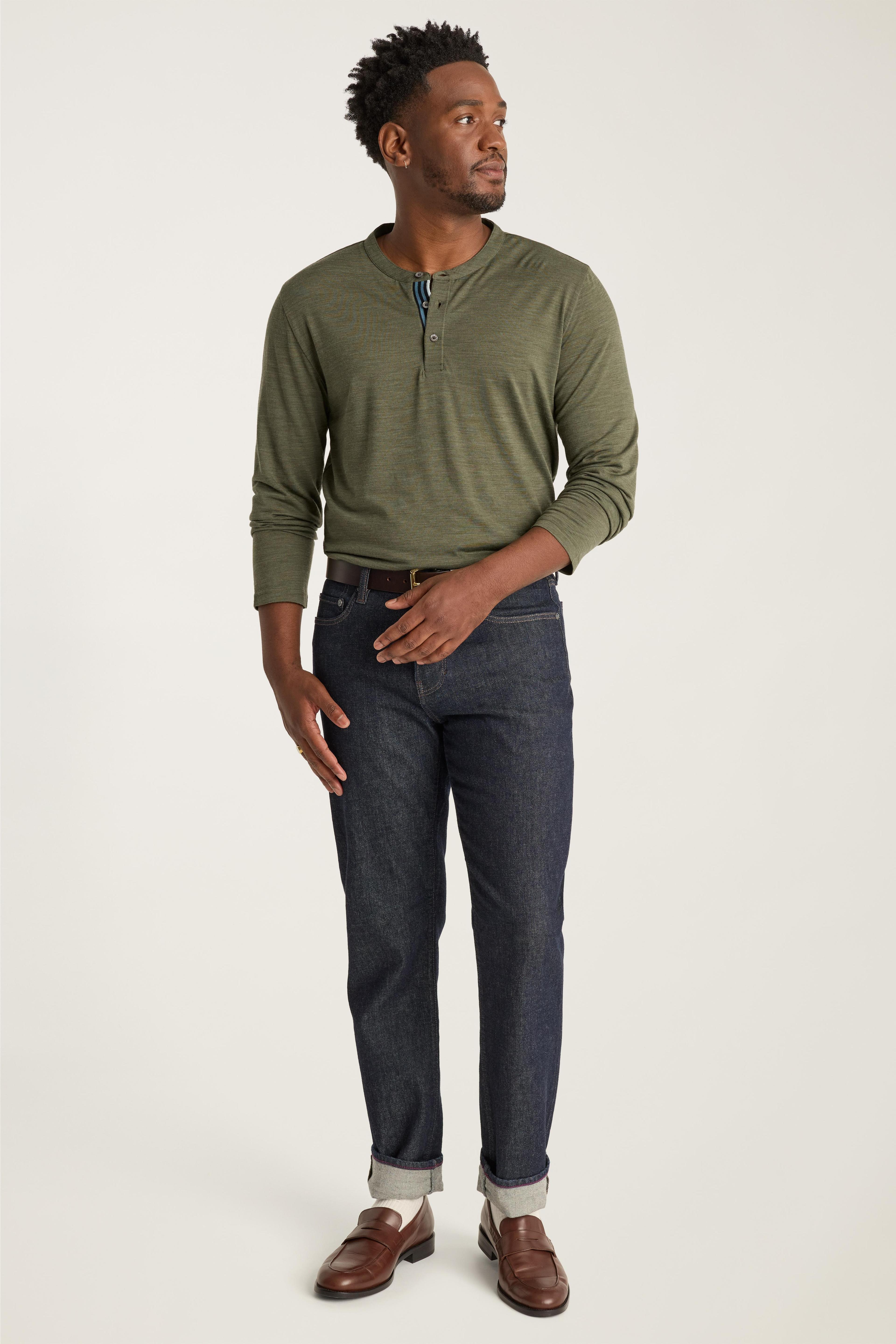 Performance Merino Long Sleeve Henley Product Image