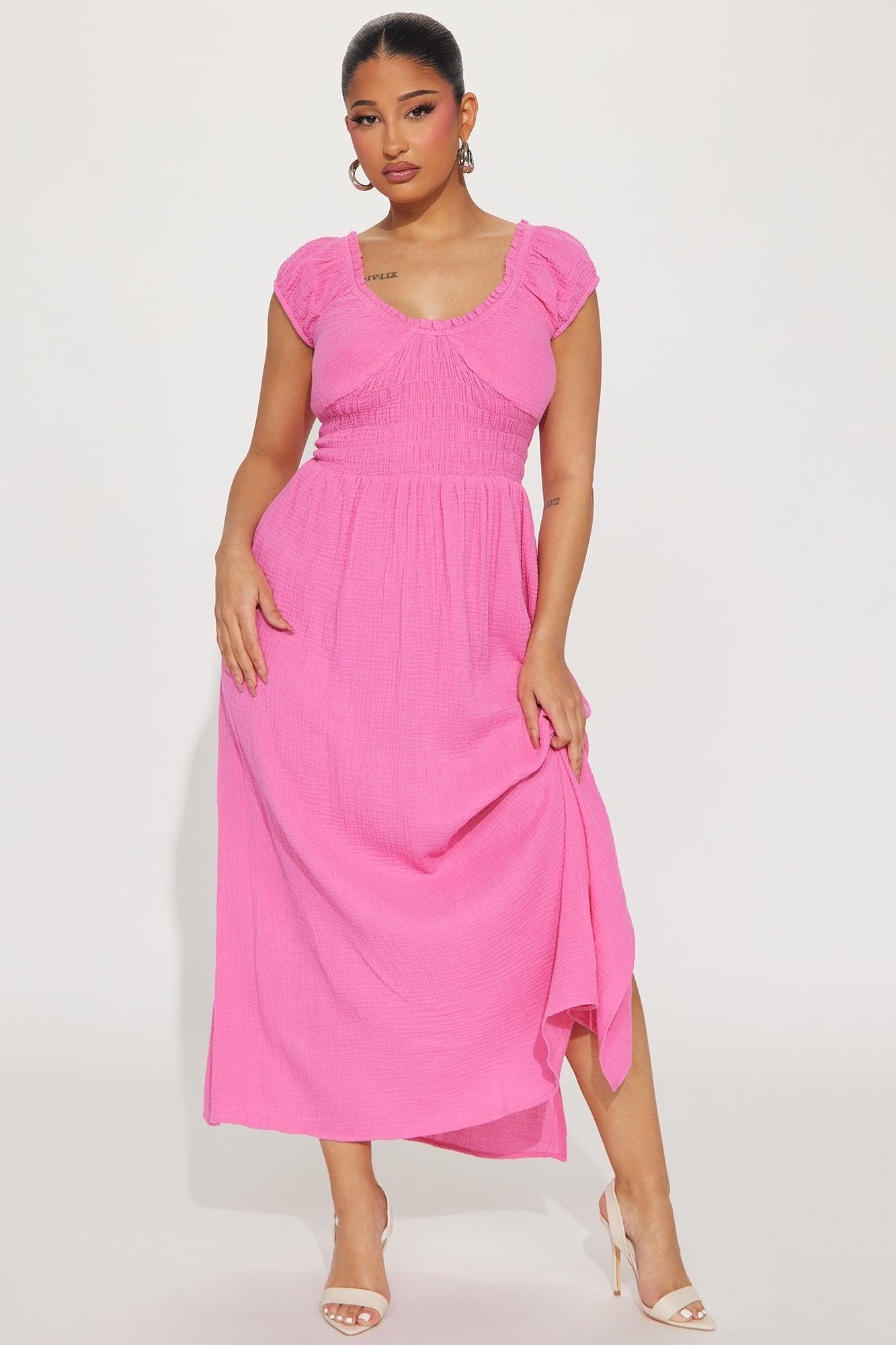 Leah Gauze Maxi Dress - Pink Product Image