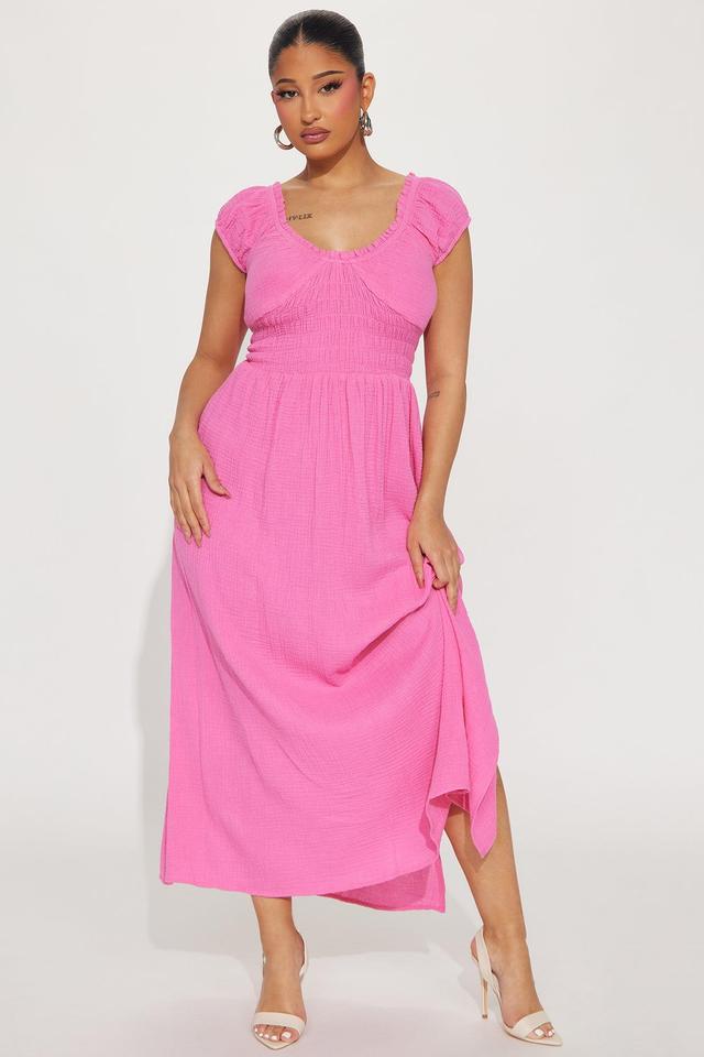 Leah Gauze Maxi Dress - Pink Product Image