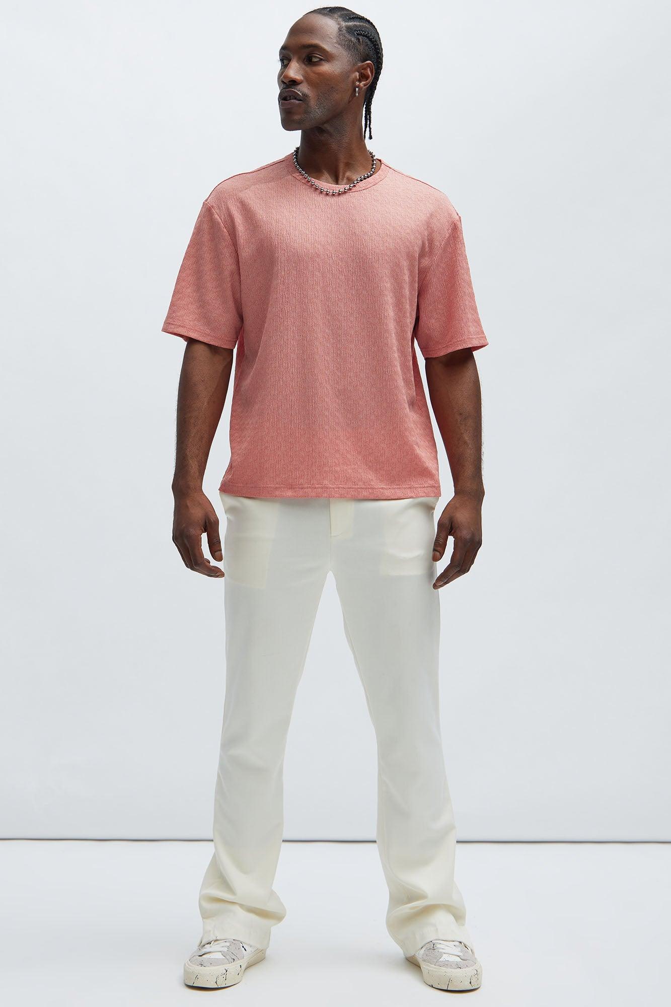 Reign Textured Relaxed Tee - Mauve Product Image