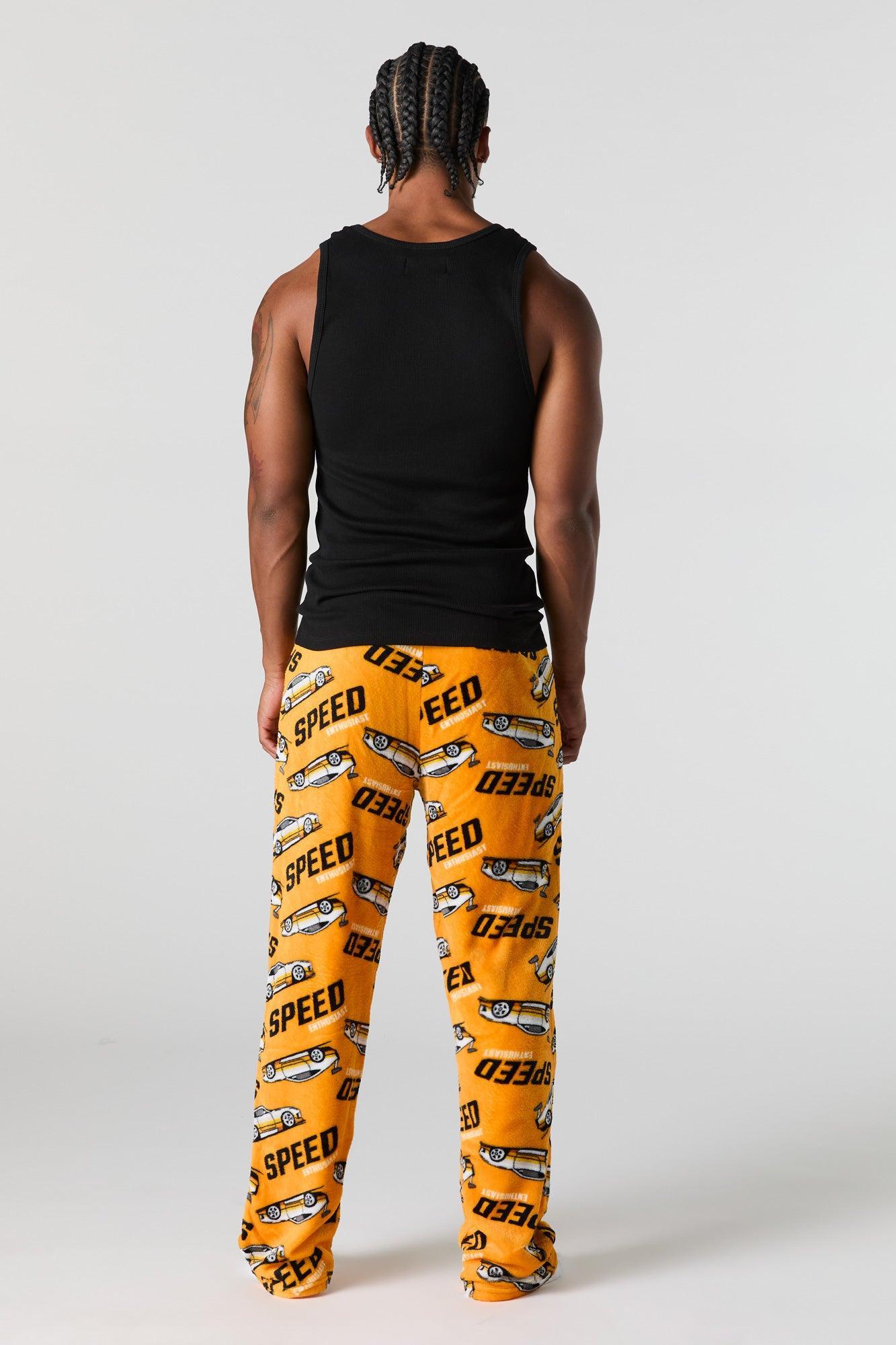 Printed Plush Pajama Pant Male Product Image