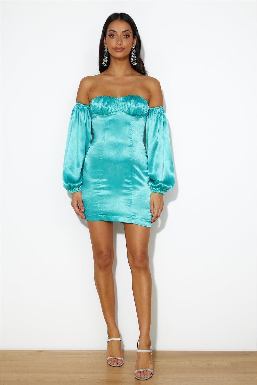 Luxe Look Mini Dress Teal Product Image