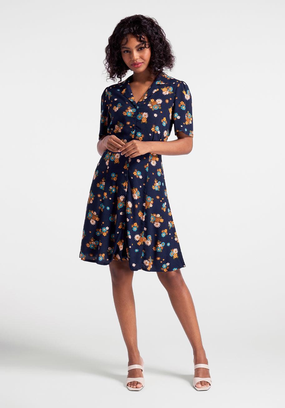 Moody Navy Blues Shirtdress product image