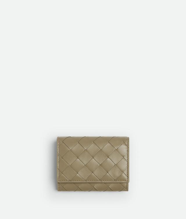 Women's Intrecciato Envelope Card Case in Taupe Product Image