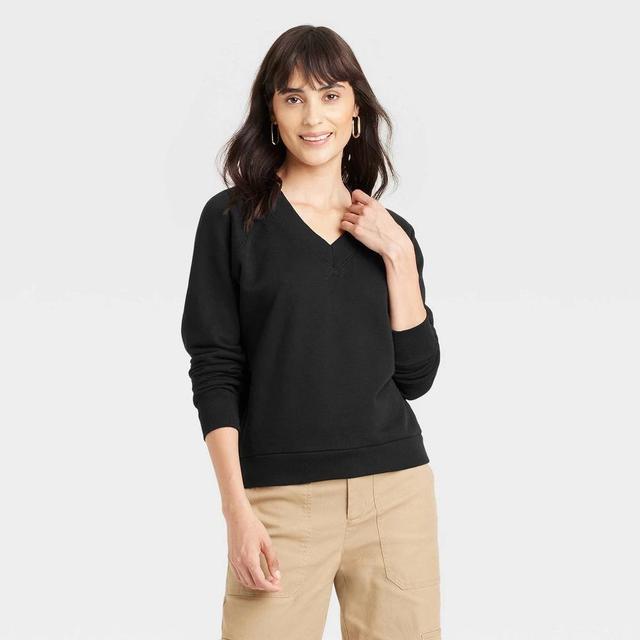 Womens Leisure Studio Relaxed Sweatshirt - Universal Thread Black XS Product Image