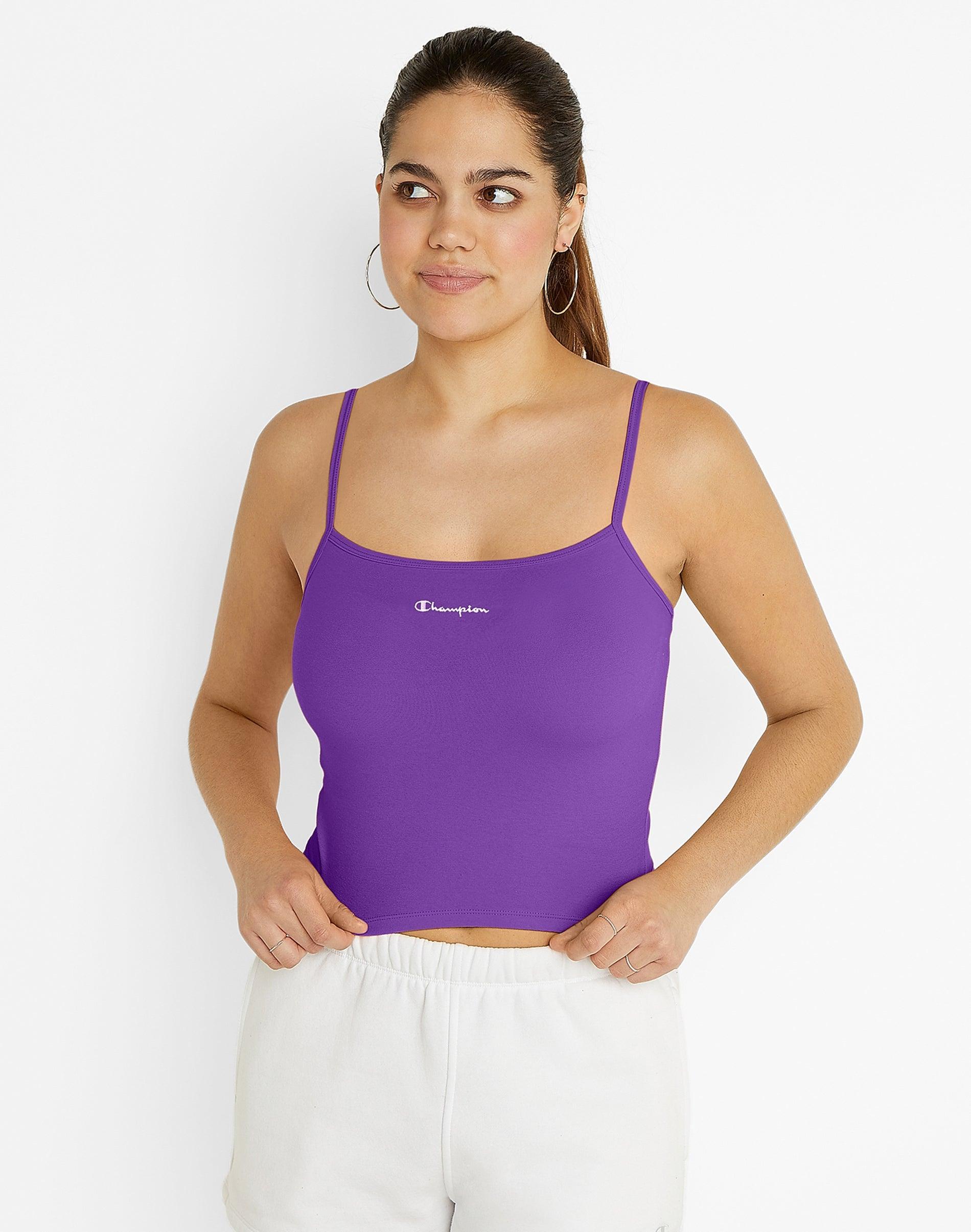 Womens Champion Everyday Cropped Cami, Script Logo Purple Cactus Flower L Product Image