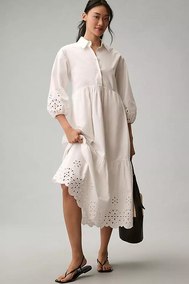 The Bettina Tiered Shirt Dress by Maeve: Eyelet Edition Product Image