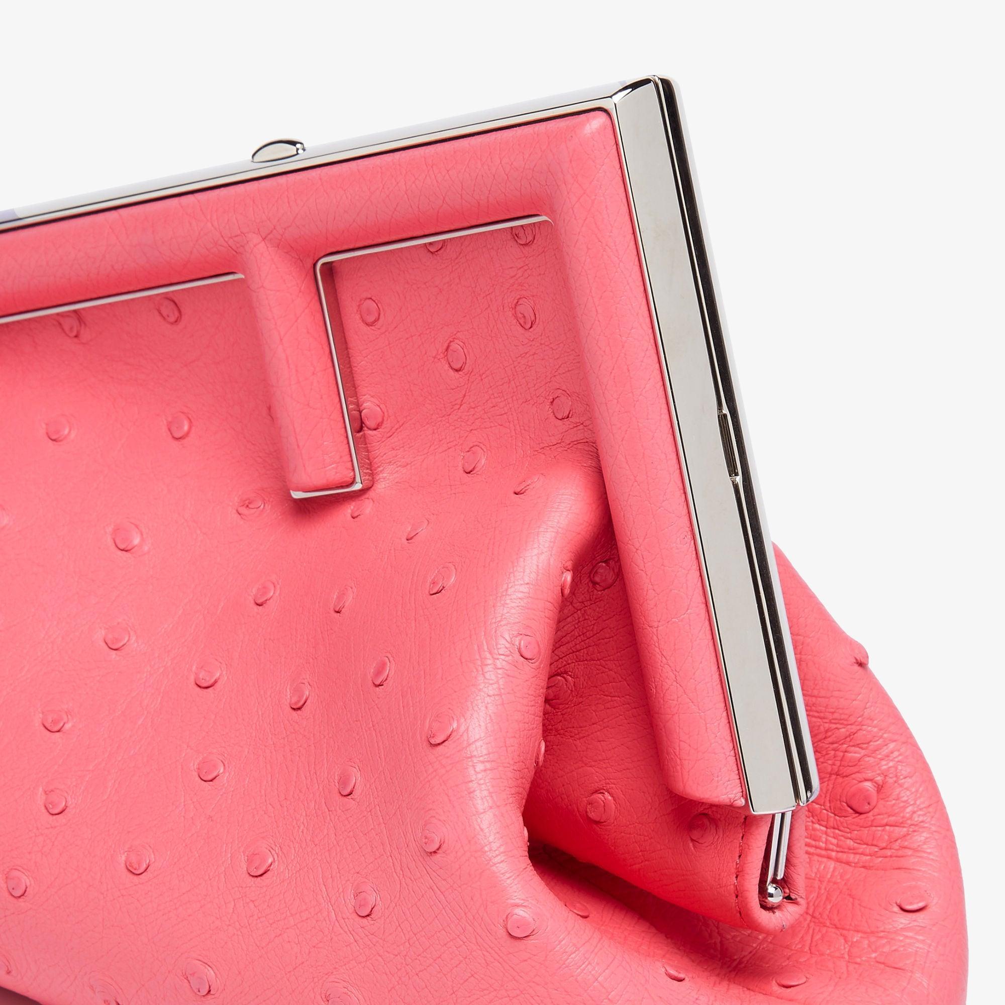 Fendi First SmallPink ostrich leather bag Product Image