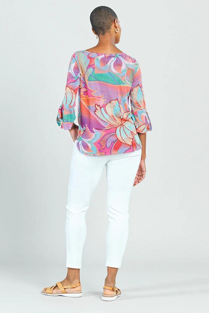 Mosaic Print Bell Sleeve Top Product Image