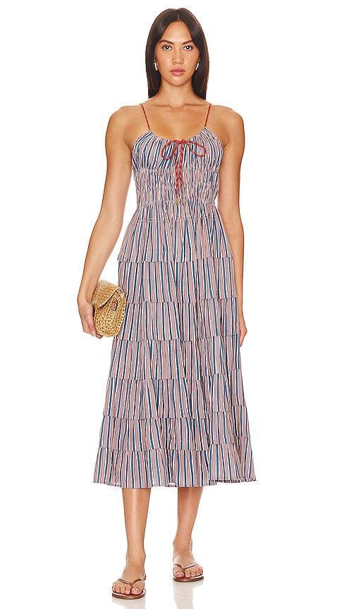 Going Steady Midi Dress In Beige Product Image