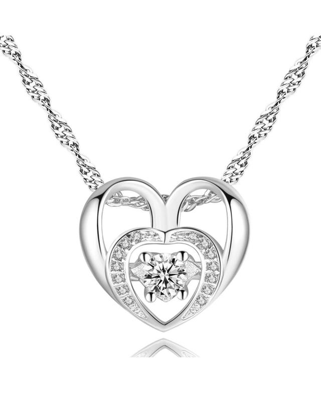 Double Heart Necklace with Cubic Zirconia Necklace for Women Product Image