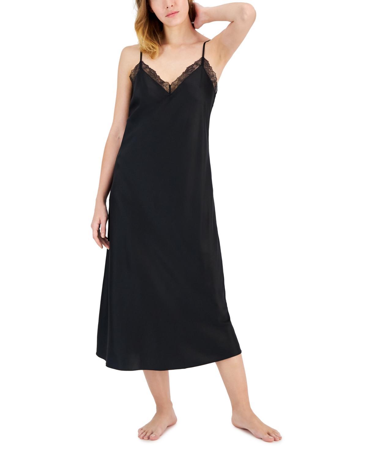 I.n.c. International Concepts Womens Lace-Trim Satin Nightgown, Created for Macys Product Image