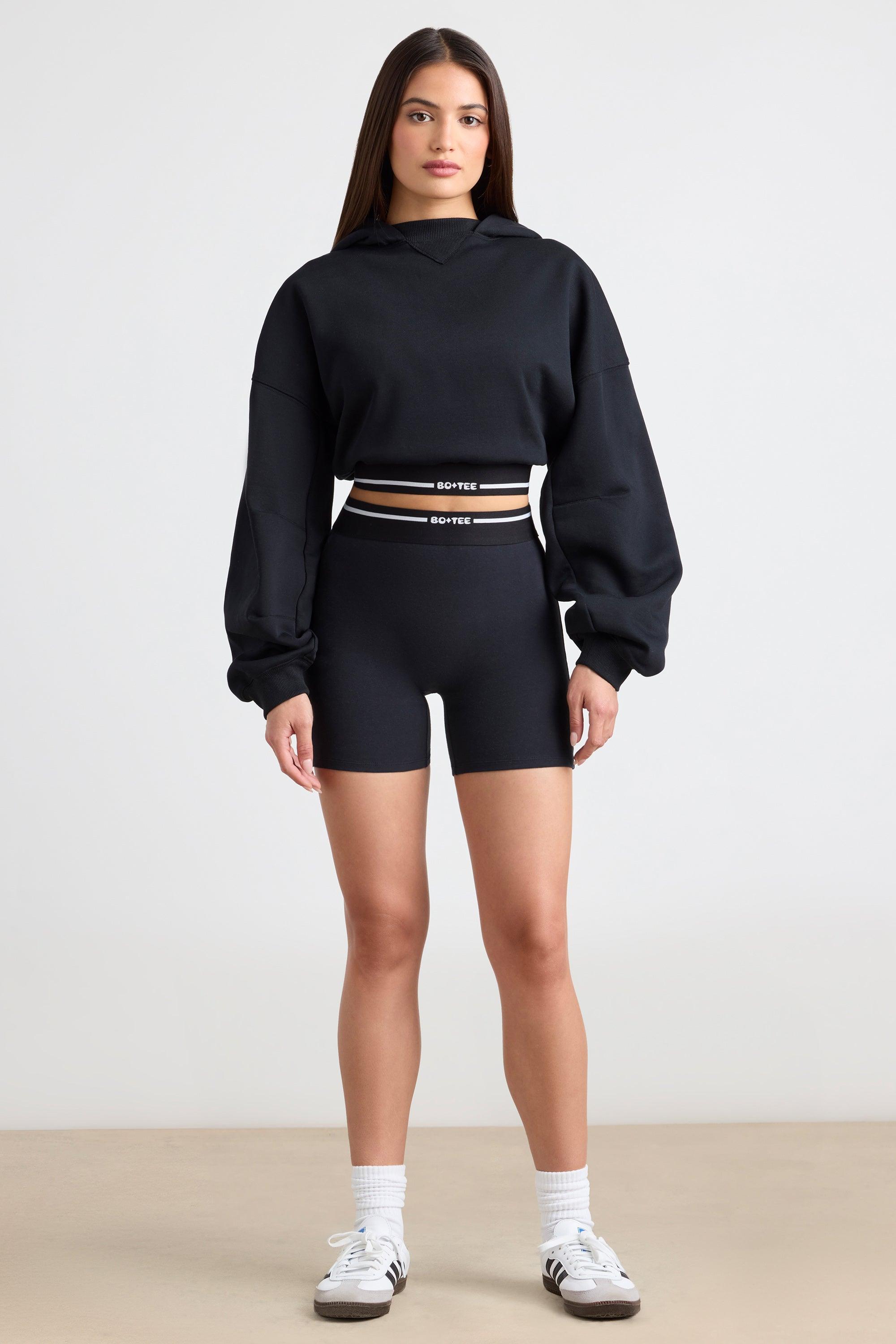 Cropped Hoodie in Black Product Image