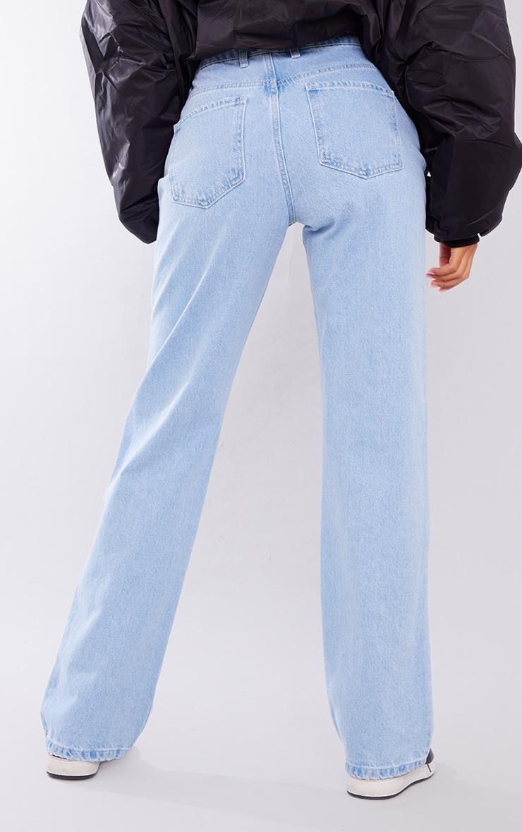 Tall Light Blue Denim Mid Rise Distressed Jeans Product Image