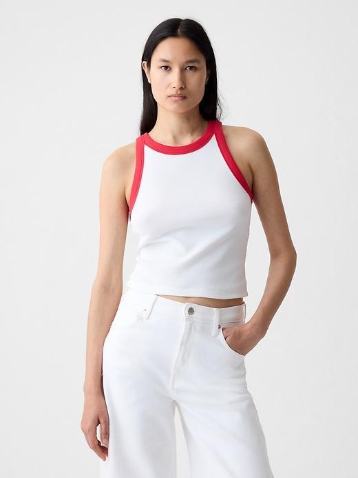 Modern Rib Cropped Halter Top Product Image