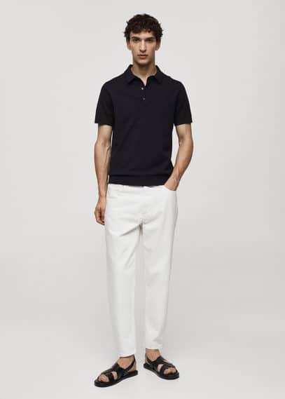 Mango Mens Fine-Knit Polo Shirt Product Image