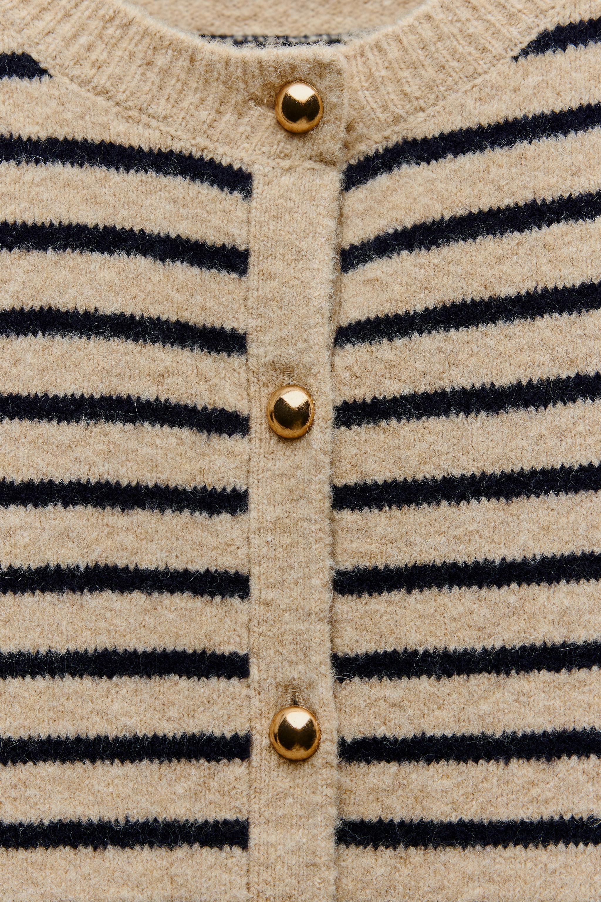 STRIPED KNIT CARDIGAN Product Image