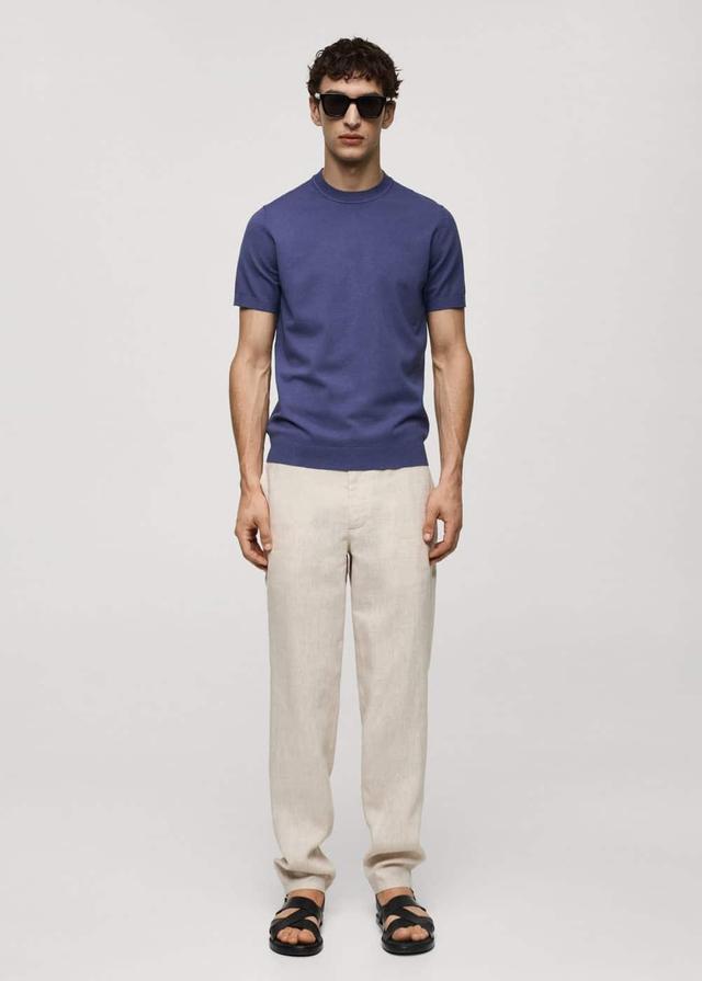 MANGO MAN - Fine-knit T-shirt prussian blueMen Product Image