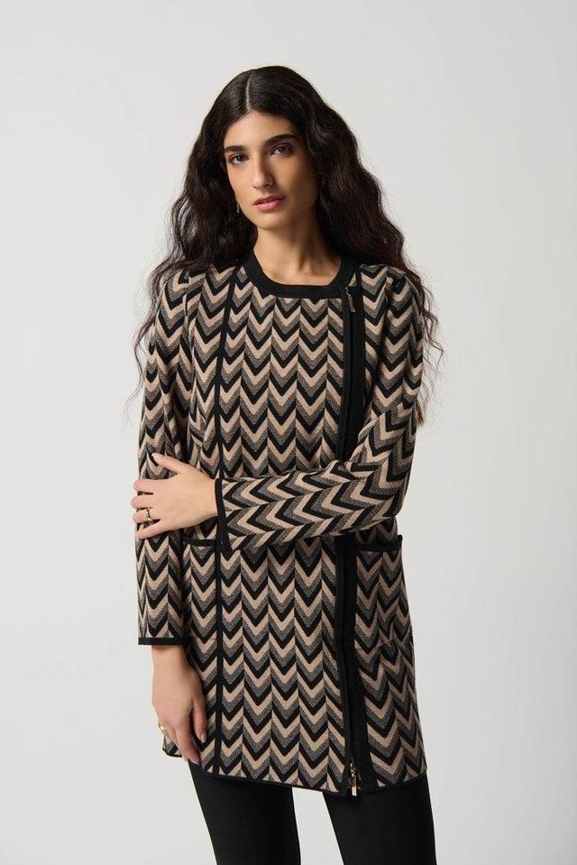 Printed Jacquard Sweater Coat Product Image