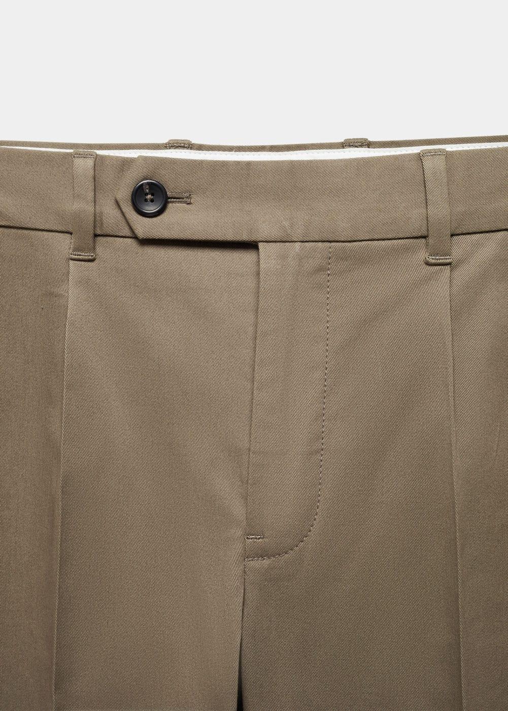 Mango Mens Slim-Fit Cotton Pleated Pants Product Image