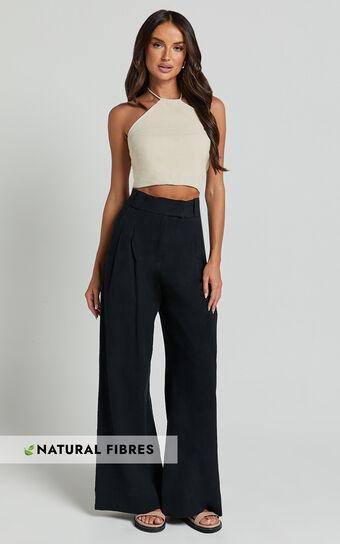 Bette Pants - High Waisted Wide Leg Pants in Black Product Image