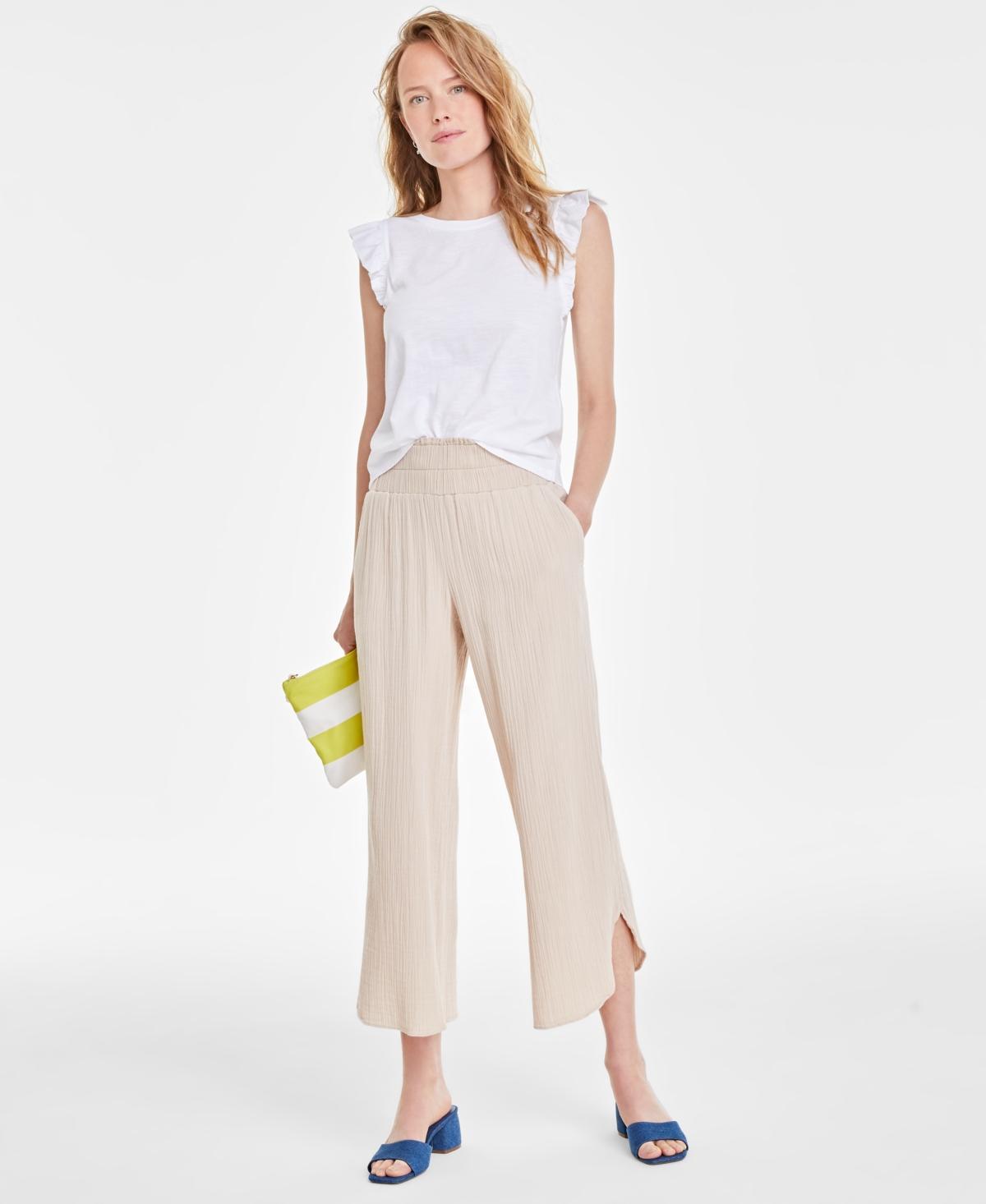 On 34th Womens Gauze Dolphin-Hem Ankle Pants, Created for Macys product image