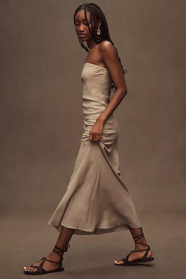 The Fleur Strapless Maxi Slip Dress: Linen Edition Product Image