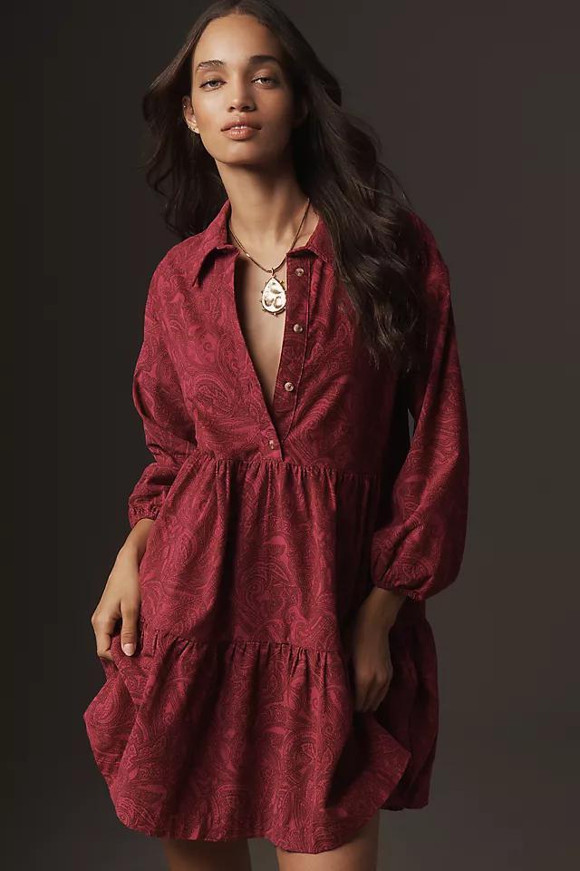 The Bettina Tiered Shirt Dress by Maeve: Mini Corduroy Edition Product Image