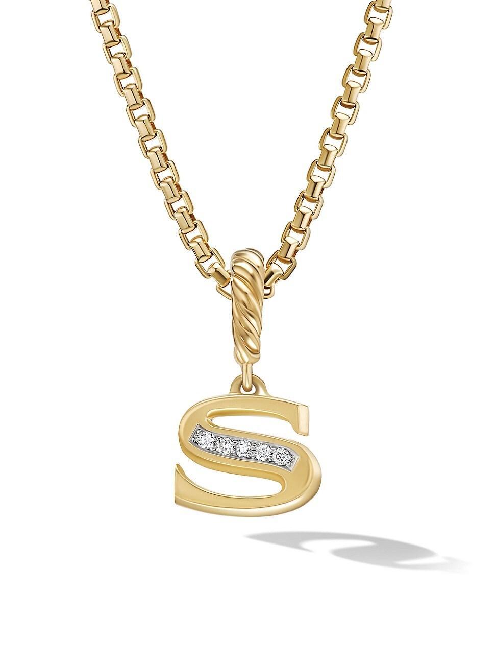 Womens Pav Initial Pendant in 18K Yellow Gold with Diamonds Product Image