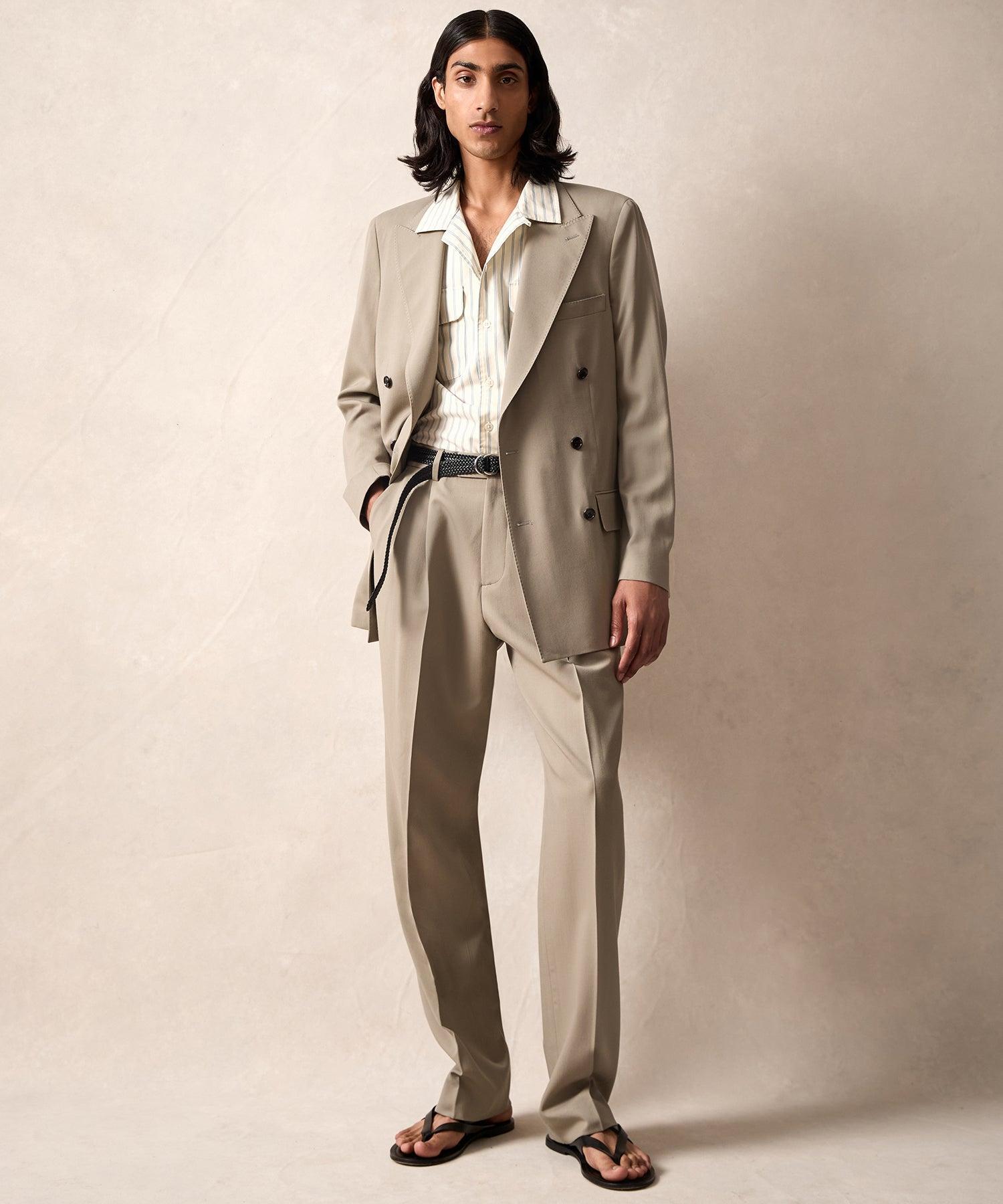 Italian Gabardine Wythe Jacket in Stone Product Image