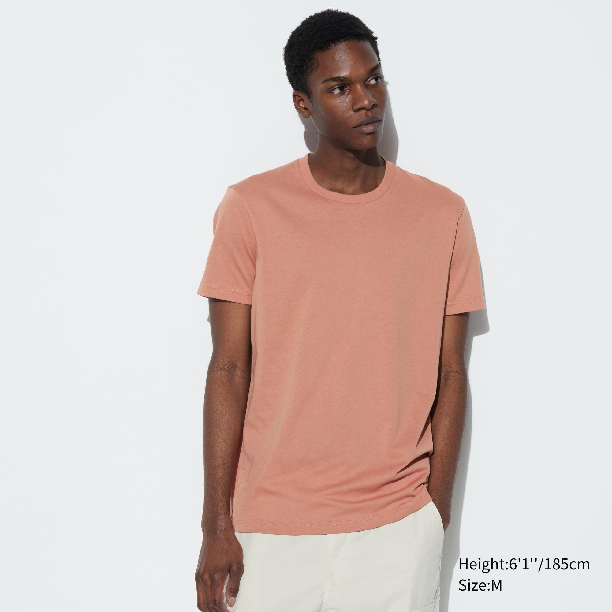 Mens Dry Color Crew Neck T-Shirt with Quick-Drying Orange XS UNIQLO US Product Image