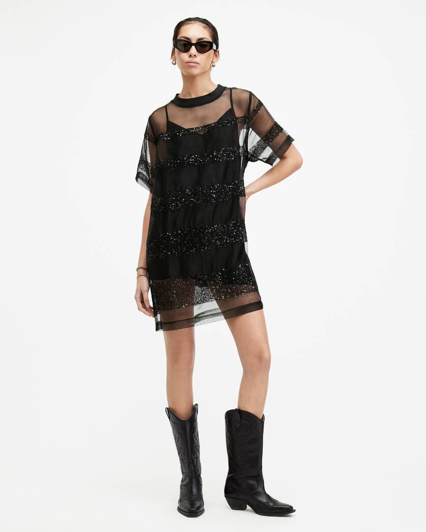 Izabela Embellished Mesh Mini Dress Product Image