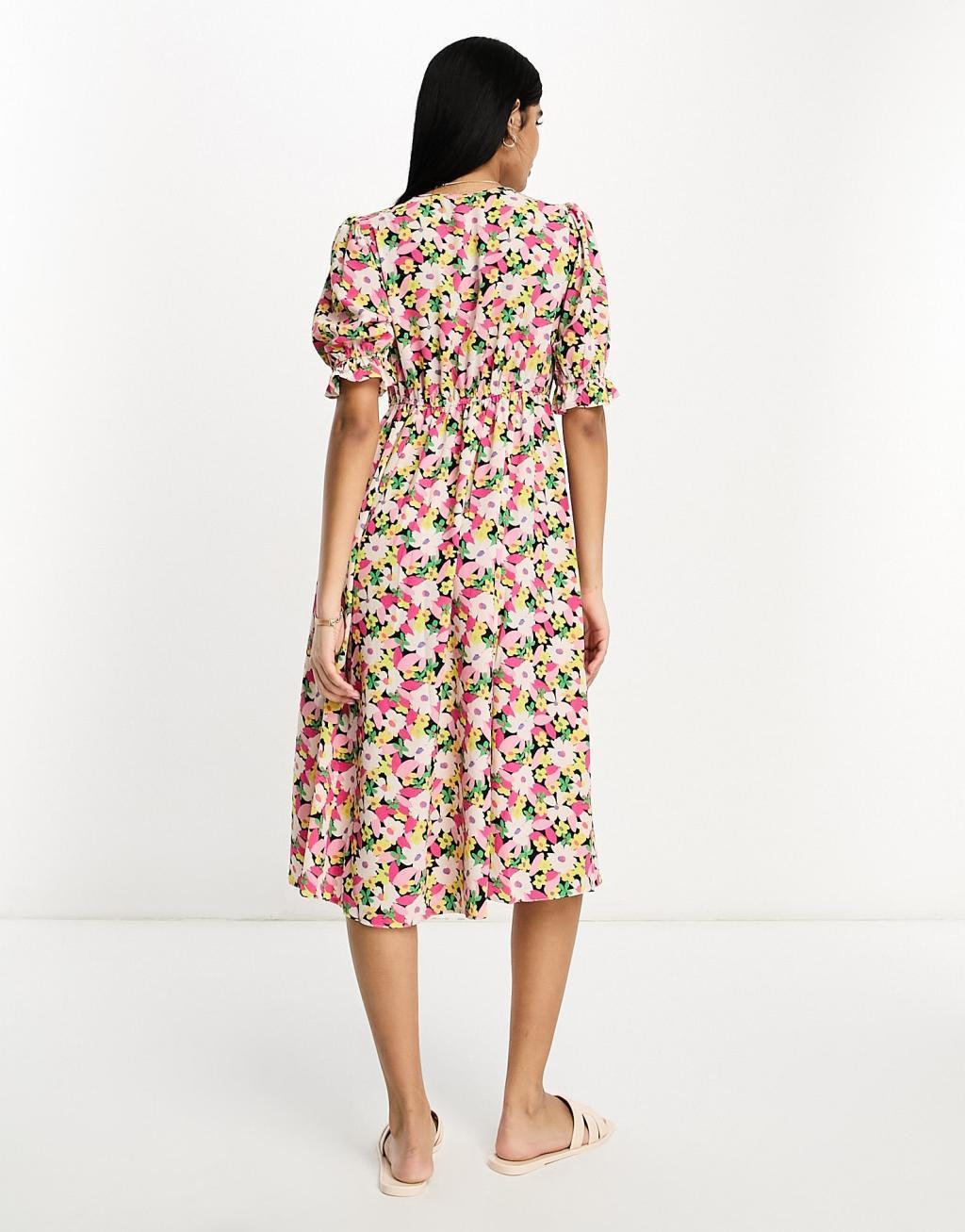 ASOS DESIGN Tie Front Chuck On Midi Tea Dress Product Image