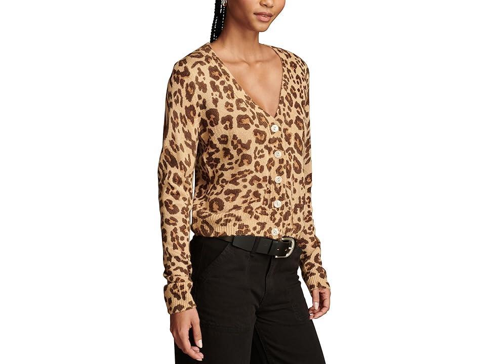 Lucky Brand Cheetah Print Cardi (Leopard Print) Women's Clothing Product Image